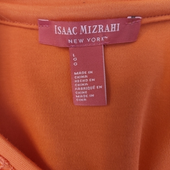 Isaac Mizrahi Women's Orange Lace shoulder and Sleeve Top. Short Leave. Size L - Picture 6 of 11